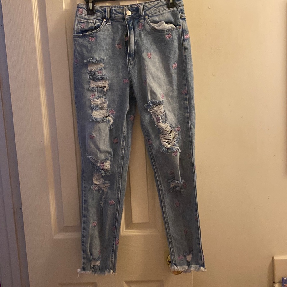 Distressed jeans